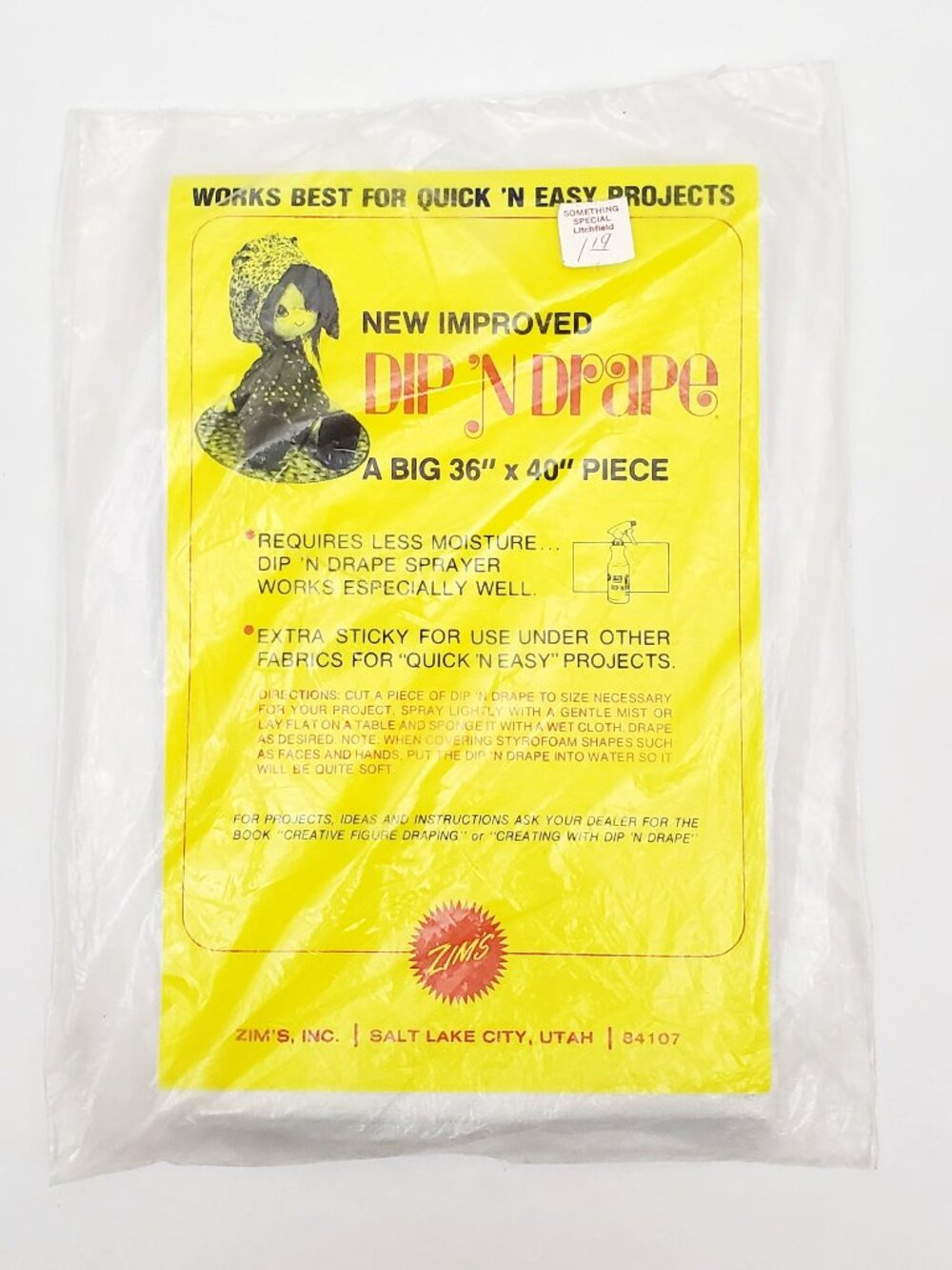 ZIMS DIP N DRAPE Vintage Doll Craft Fabric Big Piece 36" x 40" Hobbies Crafting